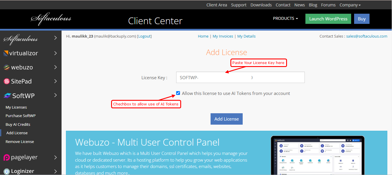 add_authorize_softaculous_clientarea_softwp_add_license_key